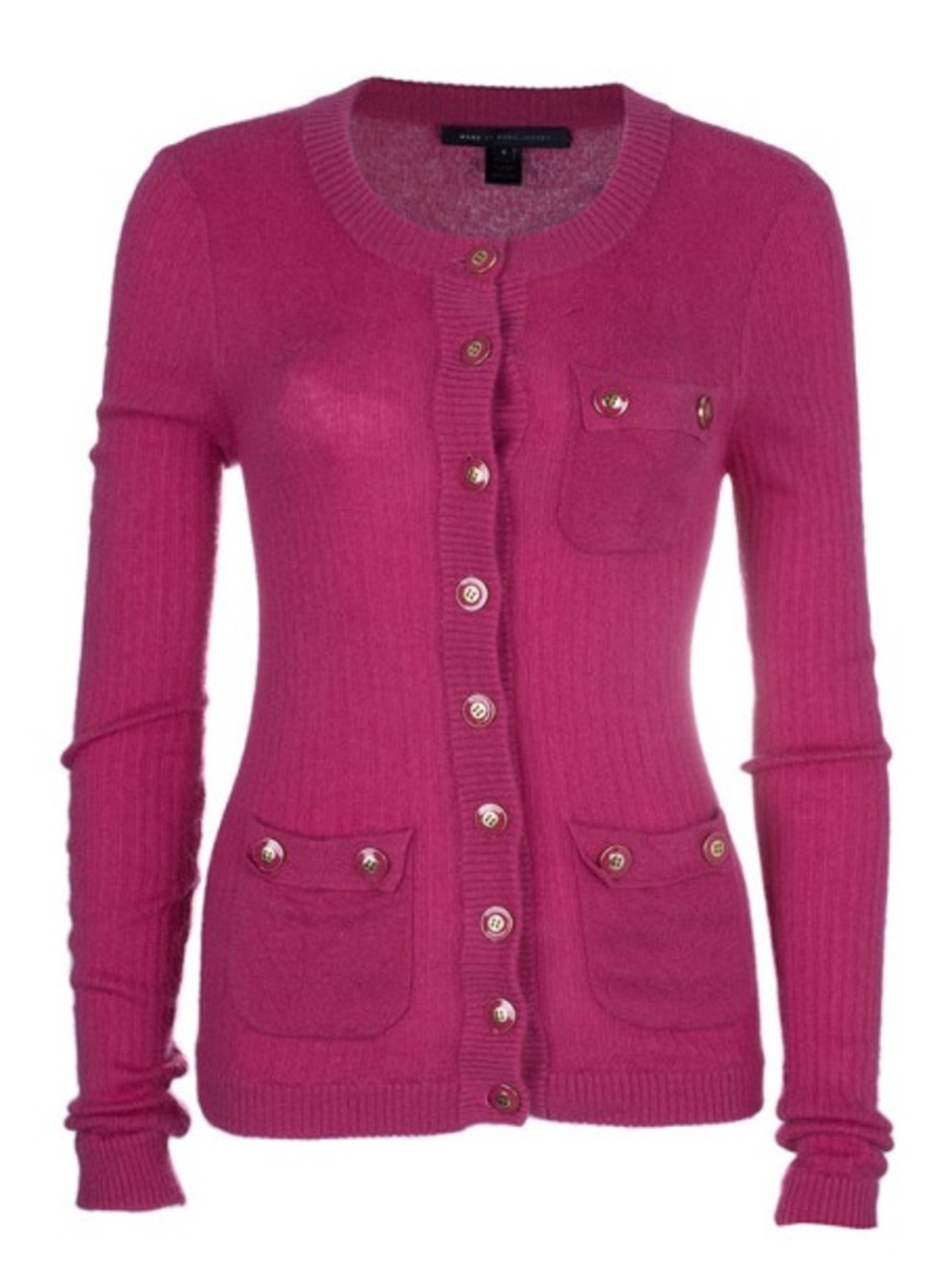Marc by Marc Jacobs Magenta Pink Cashmere Slim Fit Cardigan
